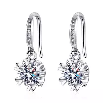 Новые женские серьги-подвески в виде снежинок, серьги-гвоздики из серебра 925 пробы с микро-инкрустацией цирконием, роскошные серьги-кольца для пирсинга, ювелирные изделия в подарок