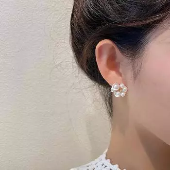 Новые, женские серьги со стразами Sense Design Temperament, легкие, роскошные, высокого класса, серьги-гвоздики с жемчугом Sense Size золотой