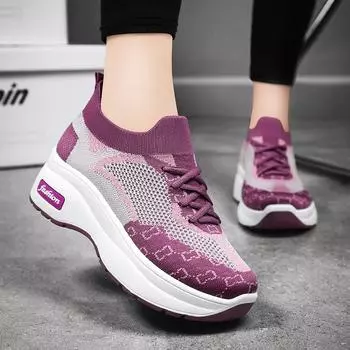 Новые женские сетчатые дышащие кроссовки, летние женские белые кроссовки на толстой подошве 36