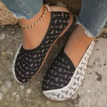 Новые женские сетчатые легкие повседневные туфли с вырезами, летние дышащие мокасины, удобные нескользящие туфли для мам с круглым носком, без застежек на плоской подошве 36 красный