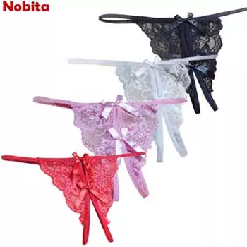 Кружевные трусики-стринги без промежности