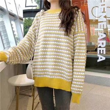 Новые женские шикарные пуловеры, свободные модные свитера с круглым вырезом, женские теплые свитера S синий