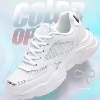 Новые женские спортивные кроссовки с толстой подошвой из вулканизированной стали, мужские повседневные кроссовки для бега, осень 35 белый