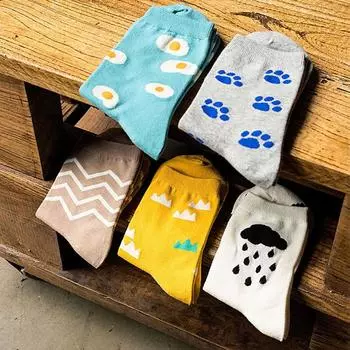 Новые женские средние чулки со следами животных в японском стиле, женские чулочно-носочные изделия, осенние и зимние женские хлопковые носки Free Size