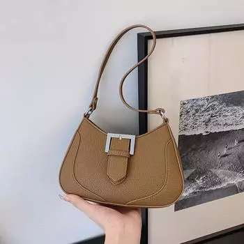 Новые женские сумки через плечо с текстурой подмышкой и узором личи, кожаные сумки осень-зима, универсальные сумки через плечо