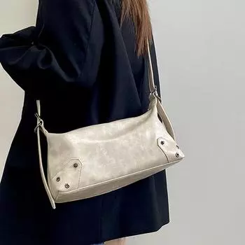 Новые женские сумки через плечо, трендовые однотонные универсальные сумки из искусственной кожи, летняя простая женская сумка через плечо для поездок на работу (30cm<Max Length<50cm)