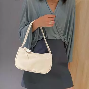 Новые женские сумки из искусственной кожи, однотонная сумка подмышкой, модная сумка через плечо с простым дизайном для девочек, маленькие сумки через плечо фиолетовый