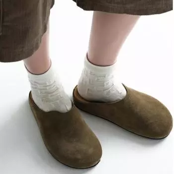 Новые женские тапочки с закрытым носком, с круглым носком, сандалии, осенние, новые ретро-тапочки однотонного цвета, с открытой пяткой, с плоской подошвой, женские 36 светло-зеленый