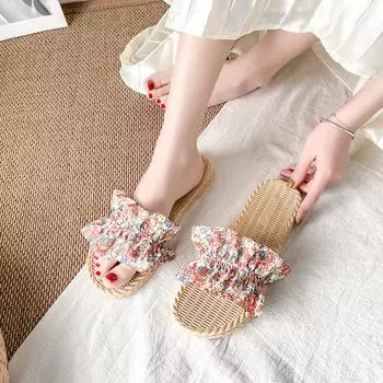 Новые женские тапочки, сандалии и тапочки Super Fire Fairy с цветами. Домашние и уличные тапочки. Модная универсальная пляжная обувь. 36-37 красный