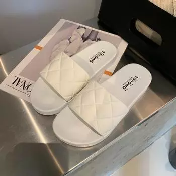 Новые женские тапочки, тапочки ярких цветов, летние повседневные тапочки для отдыха, однотонные пляжные тапочки — это модно и удобно. 36 белый