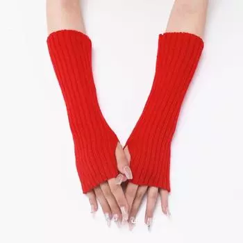 Новые женские теплые перчатки для рук в японском стиле, белые, черные, готические, вязаные, без пальцев, перчатки до щиколотки и запястья, перчатки в стиле аниме для девочек в стиле Харадзюку