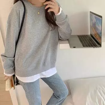 Новые женские толстовки 2024, осенние мужские/женские повседневные толстовки с круглым воротником, женский однотонный пуловер, топы US S чёрный