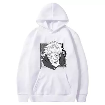 Новые женские толстовки-унисекс в стиле аниме Jujutsu Kaisen с принтом мультфильма Satoru Gojo, женские пуловеры, повседневные толстовки больших размеров на осень и зиму L серый