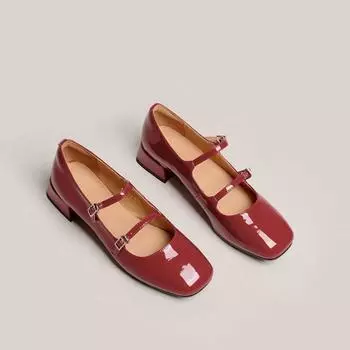 Новые женские туфли, балетки в стиле ретро на толстом каблуке для женщин, туфли Мэри Джейн на среднем каблуке, одинарные туфли Zapatos De Mujer 35 чёрный