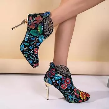 Новые женские туфли большого размера из принтованной кожи на шпильках, женские короткие туфли-трубы с острым носком на высоком каблуке 35 красный