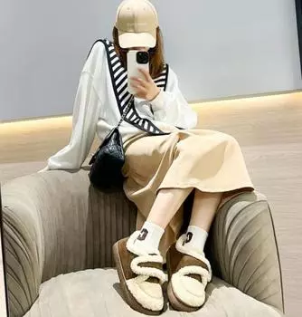 Новые женские туфли из хлопка в европейском стиле на каблуке в стиле ретро, для ношения на улице, осенью и зимой, для использования в помещении, теплая флисовая нескользящая обувь 36 хаки