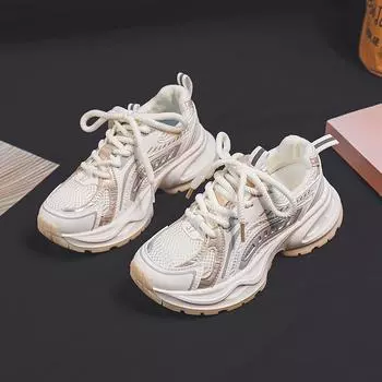 Новые женские туфли, летние дышащие громоздкие кроссовки, женские повседневные кроссовки на платформе, нескользящие кроссовки для бега для мужчин 35