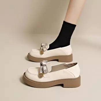 новые женские туфли-лодочки в стиле Лолита JK, милые туфли Мэри Джейн на низком каблуке с бантом, повседневные мокасины из искусственной кожи, мокасины на плоской подошве 36