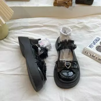 Новые женские туфли Мэри Джейн Весенние туфли с бабочкой и мелкой платформой для женщин Платья Студенты Женские туфли Лолита Туфли-лодочки 34 бежевый