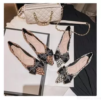 Новые женские туфли на плоской подошве большого размера с леопардовым принтом, женские кожаные туфли без застежек, повседневные туфли, красивые мокасины с бантом 35-43 35 бежевый