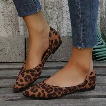 Новые женские туфли на плоской подошве из замши на плоской подошве с леопардовым принтом и жемчугом, женские туфли больших размеров 36