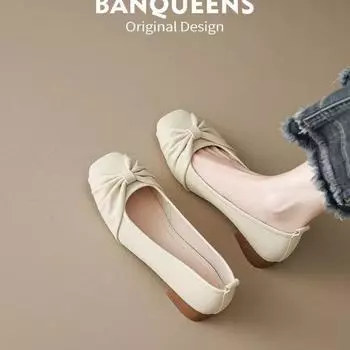 Новые женские туфли на плоской подошве, мягкие балетки, лоферы, мягкие мокасины, таби, ниндзя, повседневная обувь, женская обувь с бантом, женская обувь 36 абрикосовый