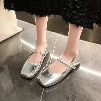 Новые женские туфли на плоской подошве с мягкой подошвой, удобные, квадратные, с неглубоким носком, повседневные туфли, модные женские 35