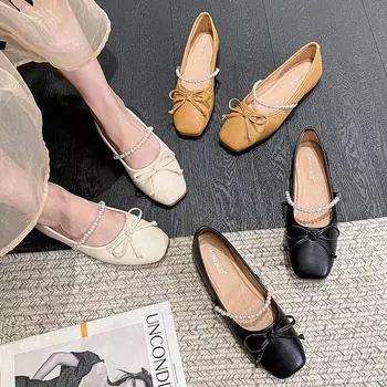 Новые женские туфли на плоской подошве с круглым носком, повседневные кожаные туфли с кристаллами, модные мокасины без застежек, большой размер 33-43 33 бежевый