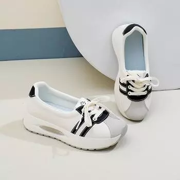 Новые женские туфли на шнуровке, женские вулканизированные туфли, осенние туфли с круглым носком, разноцветные, на платформе, повседневные, удобные, спортивные туфли 35