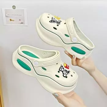 Новые женские туфли на высоком каблуке с дырочками, пляжные тапочки 35-36 чёрный