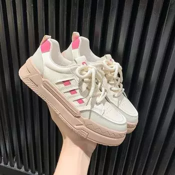 Новые женские туфли с низким берцем. Повседневная женская обувь. Женская обувь на плоской подошве. Туфли для доски. Маленькие белые туфли. 35 розовый