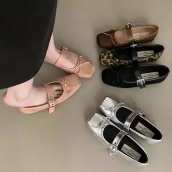 Новые женские удобные балетки на плоской подошве, дизайнерские женские туфли Мэри Джейн, модные туфли с квадратным носком, удобные женские туфли на плоской подошве с мягкой подошвой 35 чёрный