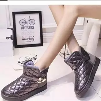 Новые женские утепленные ботильоны, осенне-зимние теплые женские ботинки, непромокаемые зимние ботинки в клетку 35 чёрный