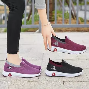 Новые женские весенне-осенние дышащие легкие кроссовки для скалолазания, удобные повседневные туфли для мам для пожилых людей 36 чёрный