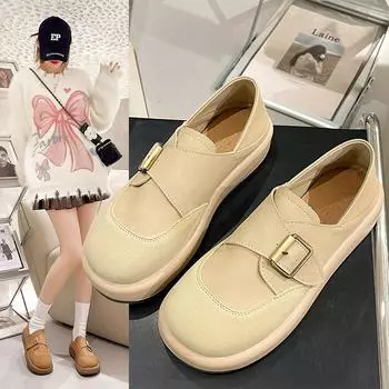 Новые женские весенние и осенние ретро-тапочки Baotou на толстой подошве, люксовые брендовые уличные туфли на плоской подошве, женские туфли-мюли на платформе 39 коричневый