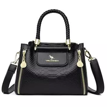 Новые женские женские сумки через плечо, роскошные дизайнерские женские сумки и кошельки, женские сумки из искусственной кожи высокого качества на плечо чёрный