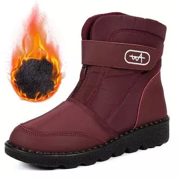 Новые женские зимние ботинки большого размера, мягкие теплые хлопковые ботинки, водонепроницаемые и нескользящие женские ботинки 36 чёрный