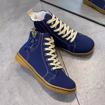 Новые женские зимние ботинки Martin на плоском каблуке, осенние и зимние утепленные женские короткие сапоги 35 армия зеленый