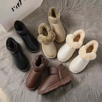 Новые женские зимние ботинки на плоской подошве с плюшевой подошвой, теплая повседневная обувь, зимняя новая толстая готическая модная обувь 2024 года, женские ботинки «Челси» 36 бежевый