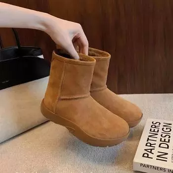 Новые женские зимние ботинки, теплые ботинки для велоспорта, женские мягкие хлопковые короткие ботинки, нескользящая хлопковая обувь для осени и зимы 35