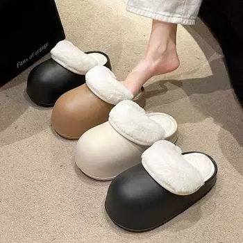 Новые женские зимние хлопковые тапочки Ins теплые толстые съемные домашние водонепроницаемые хлопковые тапочки для женщин 36 белый