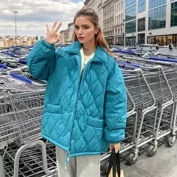 Новые женские зимние пуховые хлопковые короткие парки с лацканами, повседневные плотные теплые пальто, женская зимняя верхняя одежда, свободная куртка S белый