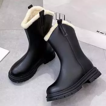 Новые женские зимние сапоги из натуральной кожи женские сапоги на высоком каблуке женские длинные сапоги с шерстяной подкладкой теплые зимние сапоги женская модная обувь 35