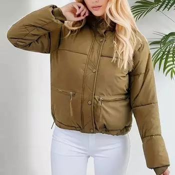 Новые женские зимние теплые пуховые куртки, модные парки, воротник-стойка, молния, свободное пальто с длинным рукавом, легкая верхняя одежда M вино красного