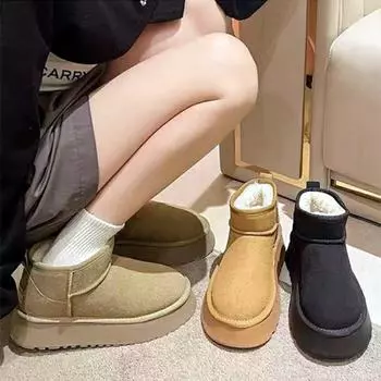 Новые женские зимние теплые зимние ботинки, непромокаемые противоскользящие хлопковые женские ботильоны на утепленной платформе с подкладкой, Botas Mujer 36 коричневый