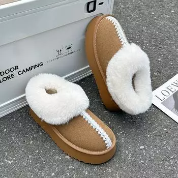 Новые женские зимние ультрамини-сапоги 2024 года, дизайнерские австралийские ботинки на платформе из кожи, теплые меховые ботильоны, роскошные ботинки 35