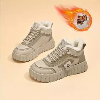 Новые зимние бархатные высокие ботинки для детей корейской версии универсальные утолщенные теплые хлопковые туфли повседневная обувь 1 2261-1 35