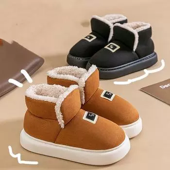 Новые зимние ботинки для мужчин и женщин, толстые утепленные хлопковые ботинки, водонепроницаемые и нескользящие однотонные хлопковые ботинки 36 розовый