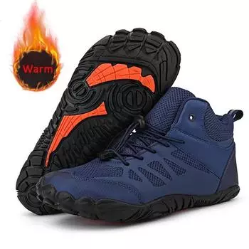 Новые зимние ботинки для мужчин и женщин, повседневная обувь для босиком на снегу, уличная рабочая обувь, женские теплые мужские ботильоны на меху, мужские зимние ботинки 36 серый