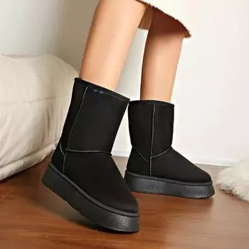 Новые зимние ботинки для снега, женская обувь, женские ботильоны, классические ботинки из хлопка на толстой подошве, нескользящие, теплые, короткие, плюшевые зимние ботинки 36